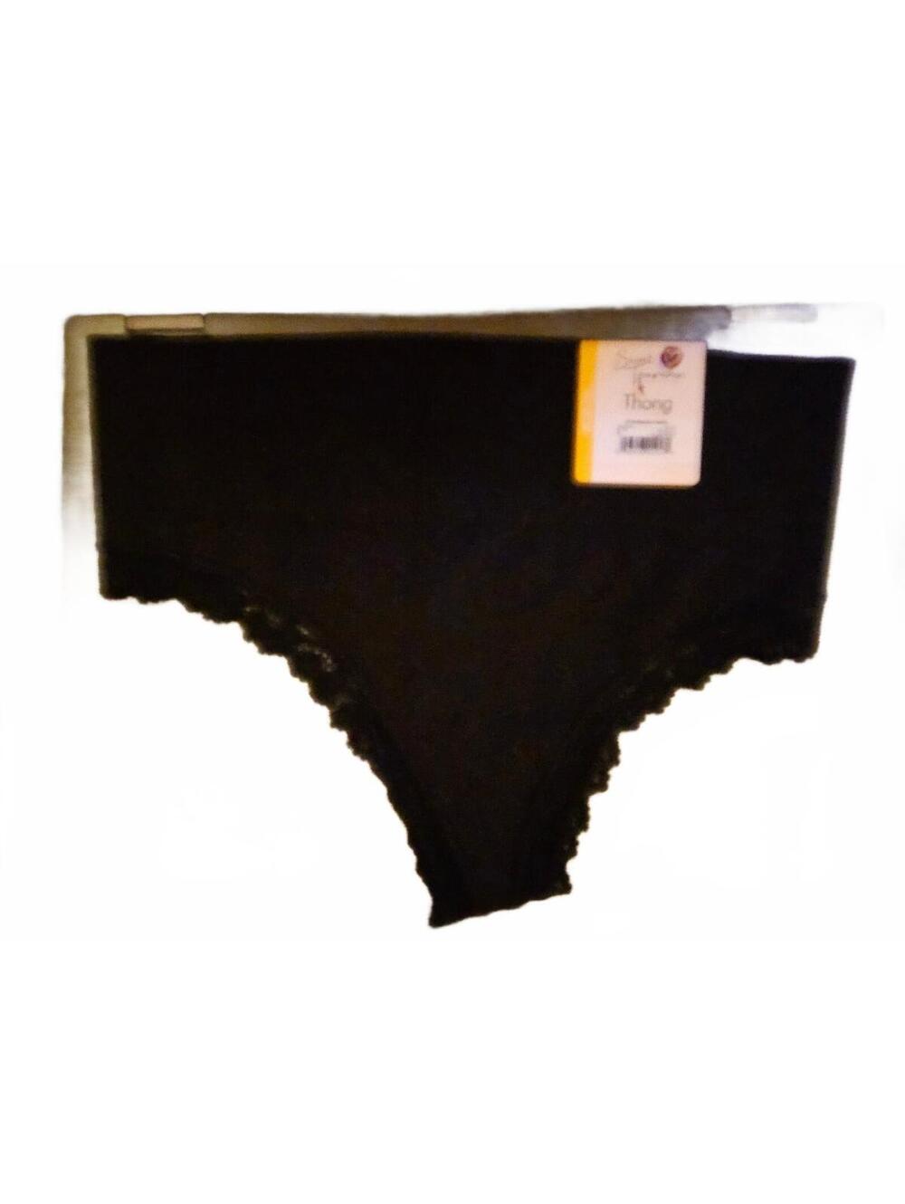 New Womens Secret Treasures Wideband Thong Panty Black - Size M (8-10) - NWT
